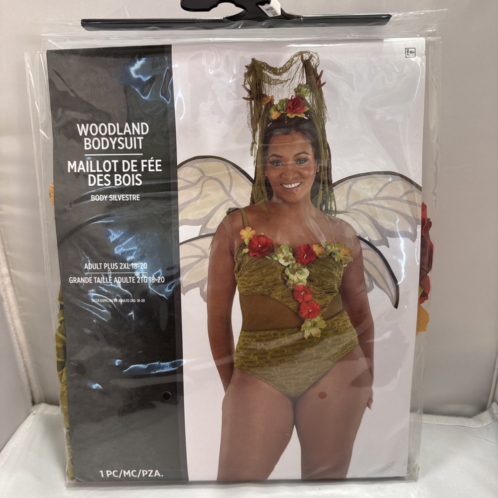 Woodland Bodysuit with Floral Accents- Adult Costume- New- Size 2XL (18-20)